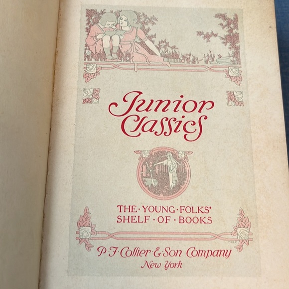 Vintage 1918 Junior Classics Young Folks Shelf Of Books Poems Guide And Indexes - Picture 3 of 16